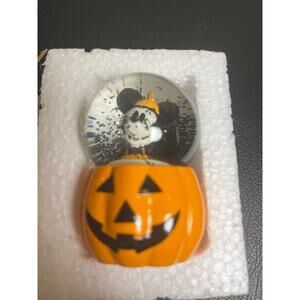 Small Mickey Pumpkin Water Globe  -NIB